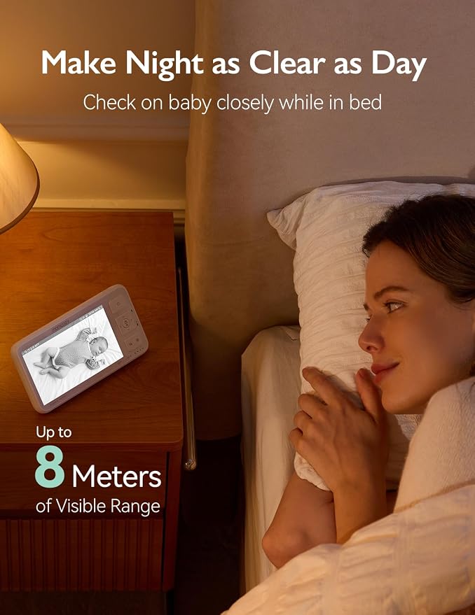 Momcozy Video Baby Monitor, 5.5” 1080P Full HD Baby Monitor - Image 4