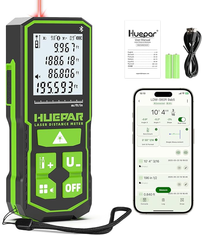 Huepar 200Ft Laser Measuring Tool by Huepar