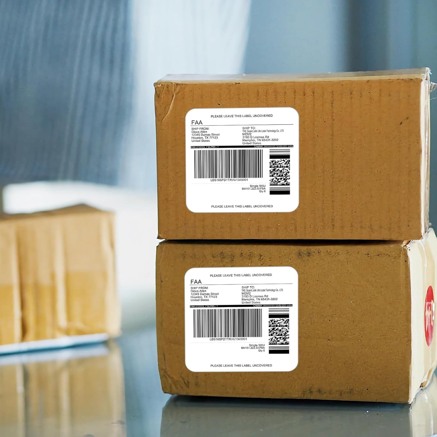 6 UP Labels, 4" x 3-1/3" Shipping Address Labels for Laser Inkjet Printer, Self Adhesive, Blank Mailing Sticker Paper (4000 Sheet=24000 up)