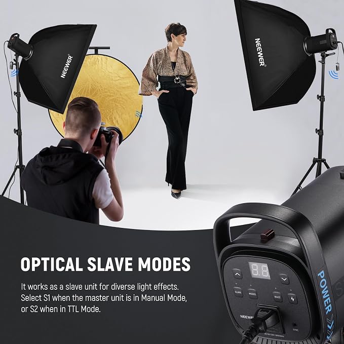 NEEWER 800Ws Studio Monolight Flash Light Kit, S101-400W 5600K Strobe Light - Image 4