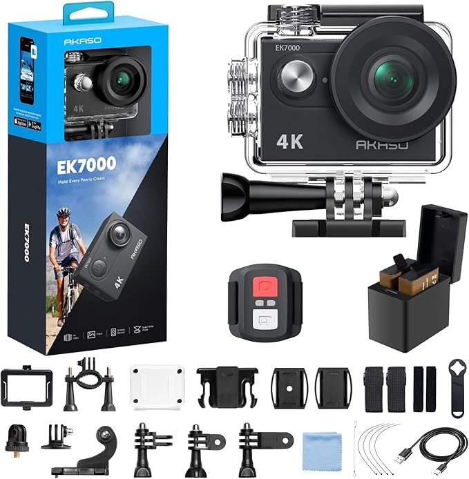 AKASO EK7000 4K30fps Action Camera - 131ft Waterproof Camera by AKASO