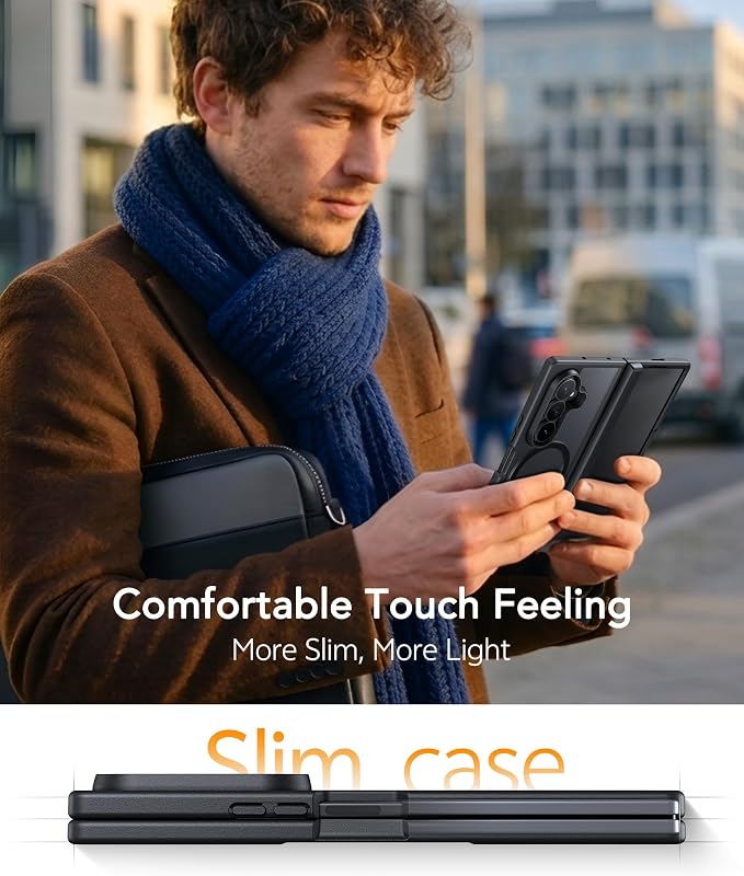 FNTCASE for Samsung Galaxy Z Fold 7 Case: Translucent Matte Cases Military - Image 7