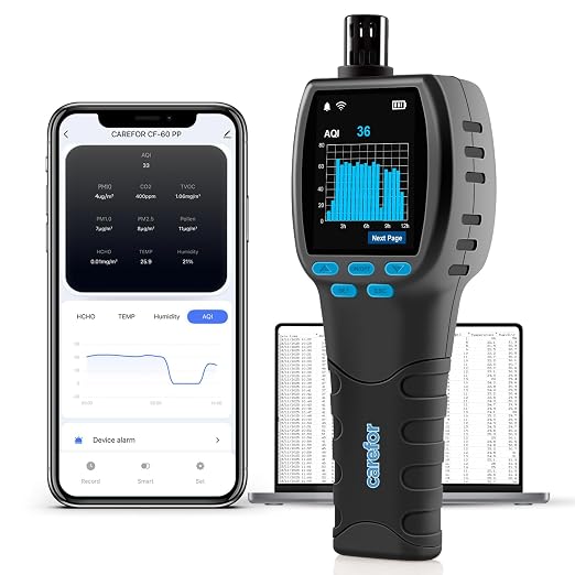 Air Quality Monitor CF-60PP WiFi PM2.5 PM10 TVOC Pollen AQI Tester by Simbow