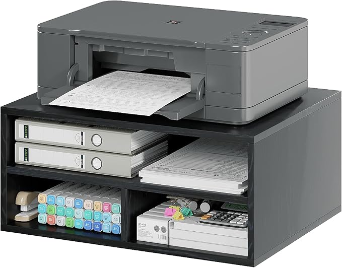 Desktop Printer Table with Storage, 2 Tier Printer Stand by YQJENMW-TreasureFurniture