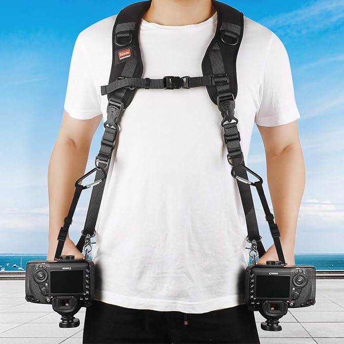 Camera Strap Double Shoulder Camera Strap Harness Quick Release Adjustable Dual - Image 7