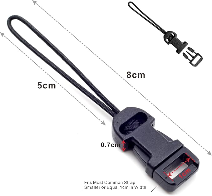 Padwa Lifestyle 8 Pcs Black Quick Release Camera Strap QD Loops Connector - Image 2