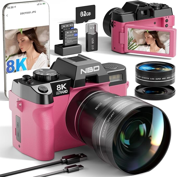 NBD 8K Digital Cameras for Photography, 64MP Camara Fotograficas, Travel by NBDOfficialFlagship