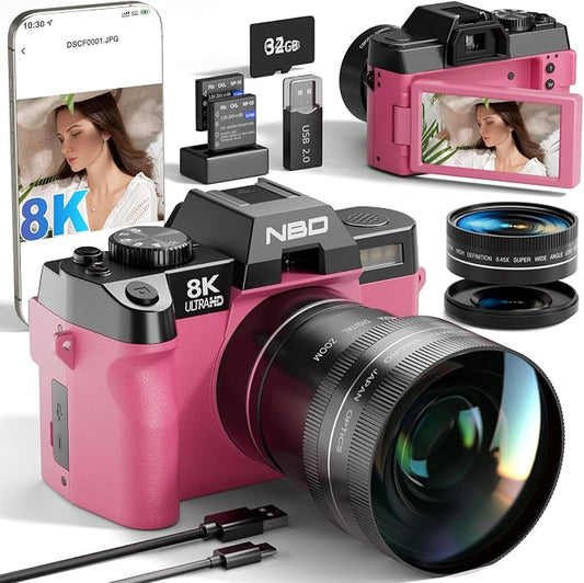 NBD 8K Digital Cameras for Photography, 64MP Camara Fotograficas, Travel by NBDOfficialFlagship