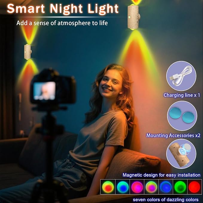LED Wireless Wall Sconce with 7 Colors Changing, Motion Sensor Light Indoor - Image 6