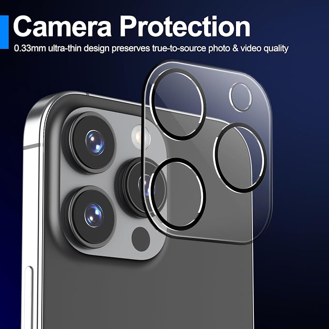 Ailun 3 Pack Screen Protector for iPhone 16 Pro + 3 Pack Camera Lens Protector - Image 5
