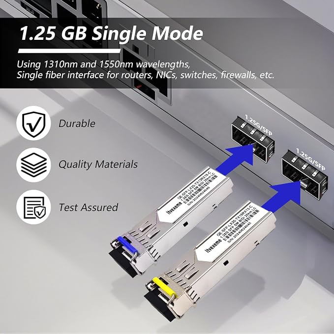 1 Pair 1.25G BIDI SFP Network Transceiver Module, 1.25 Gigabit Single Mode - Image 3