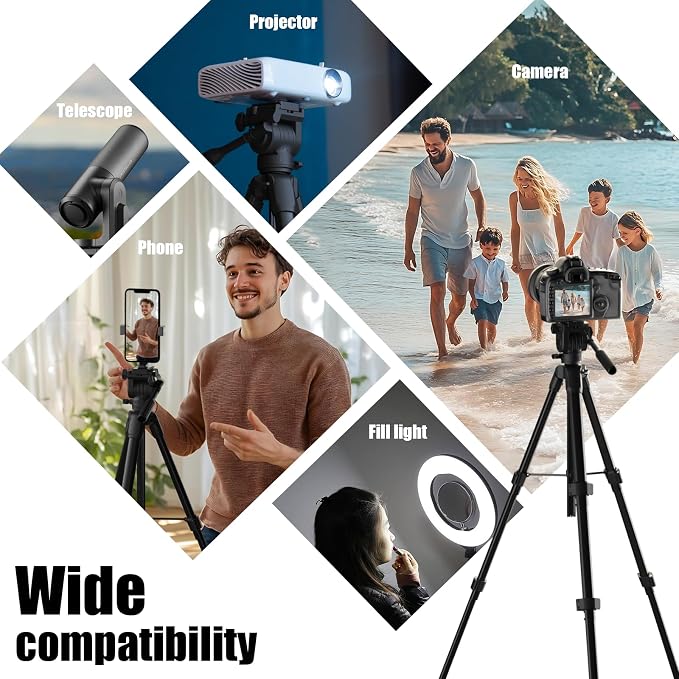 Camera Tripod, Travel Tripod for Camera Canon EOS Rebel Nikon, Compatible - Image 6