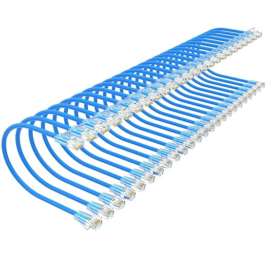 Cat 6 Patch Cables 2 feet, Slim Cat6a Ethernet Patch Cable 10Gbps 550Mhz by Unknown