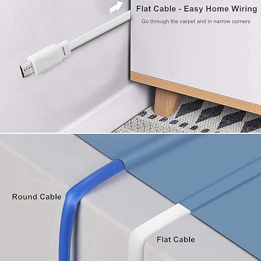 50ft Power Extension Cable Compatible - 15m Long Flat Micro USB Charging Cord - Image 7