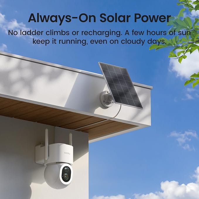aosu SolarCam D1 Max, 4K Solar Security Cameras Outdoor Wireless, 360° Pan & - Image 9
