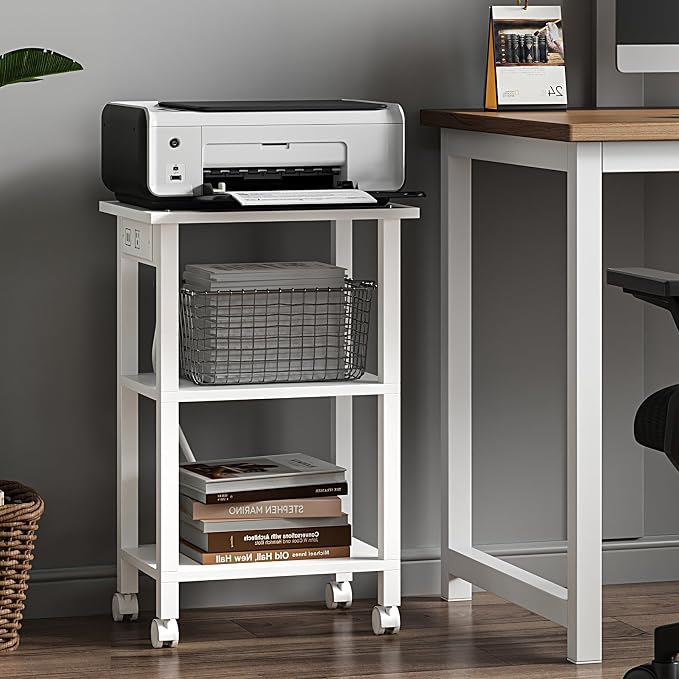 TUTOTAK 3 Tier Printer Stand, Rolling Printer Cart - Image 3