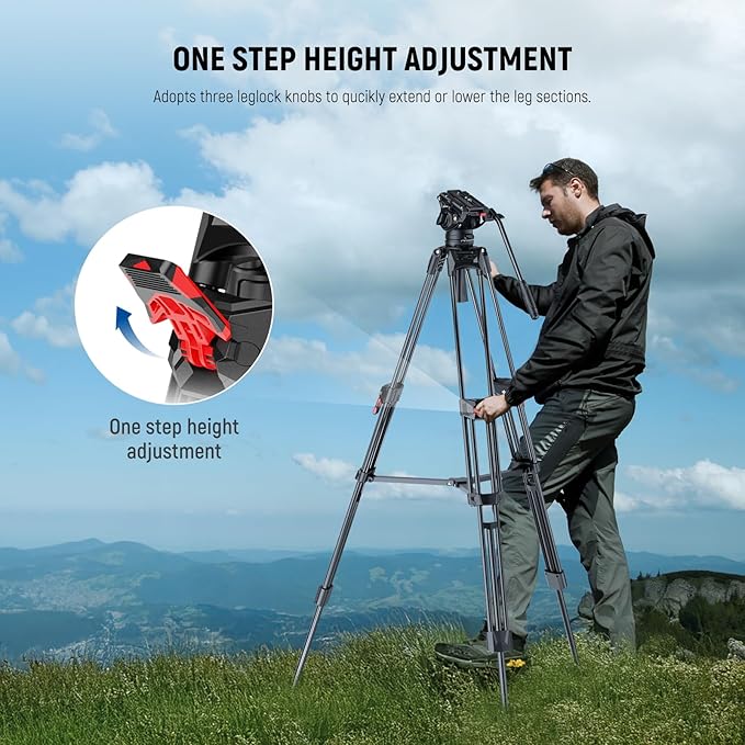 NEEWER 76" Video Camera Tripod - Image 3