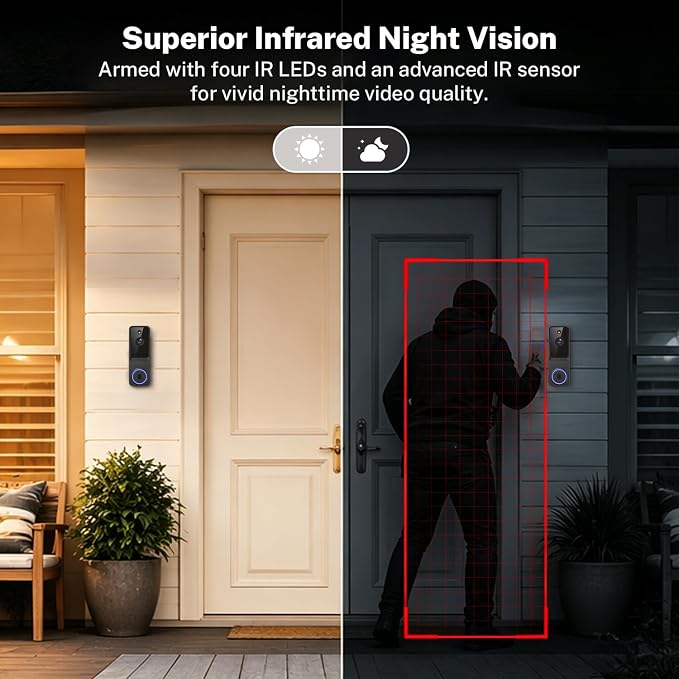 1080p Wireless Wi-Fi Video Doorbell Camera - Image 3