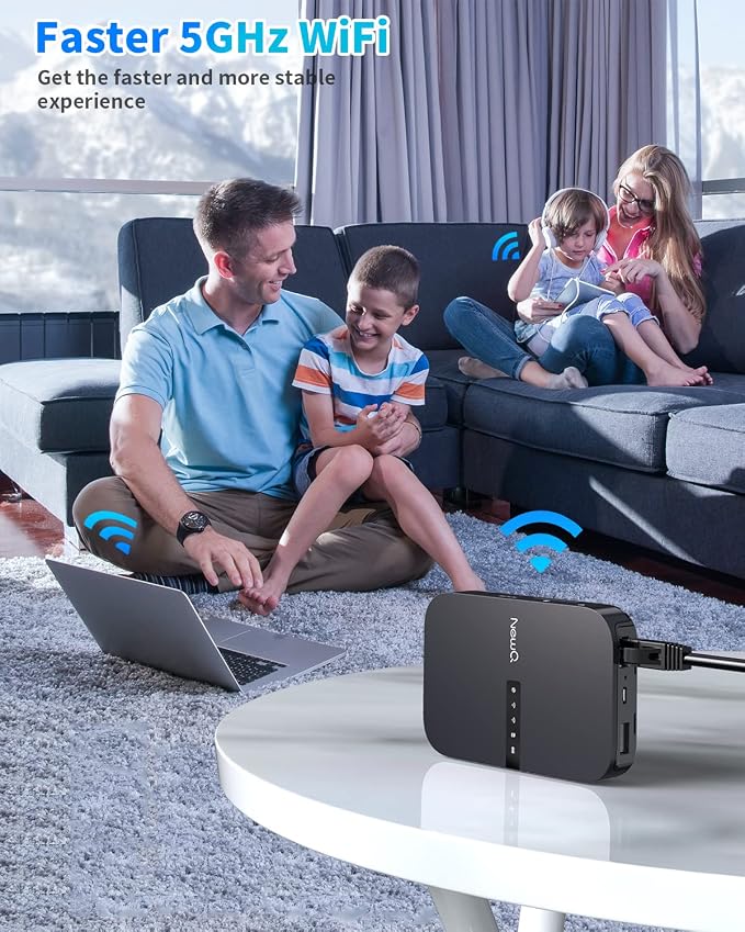 NewQ Filehub AC750 Travel Router: Portable Hard Drive SD Card Reader & Mini - Image 7