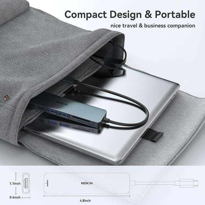 USB C Hub HDMI Adapter for MacBook Pro/Air, MOKiN 7 in 1 USB C Dongle - Image 7