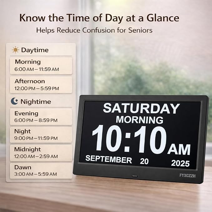 11.5'' Dementia Clocks for Seniors Extra Large, Senior Clocks - Image 3