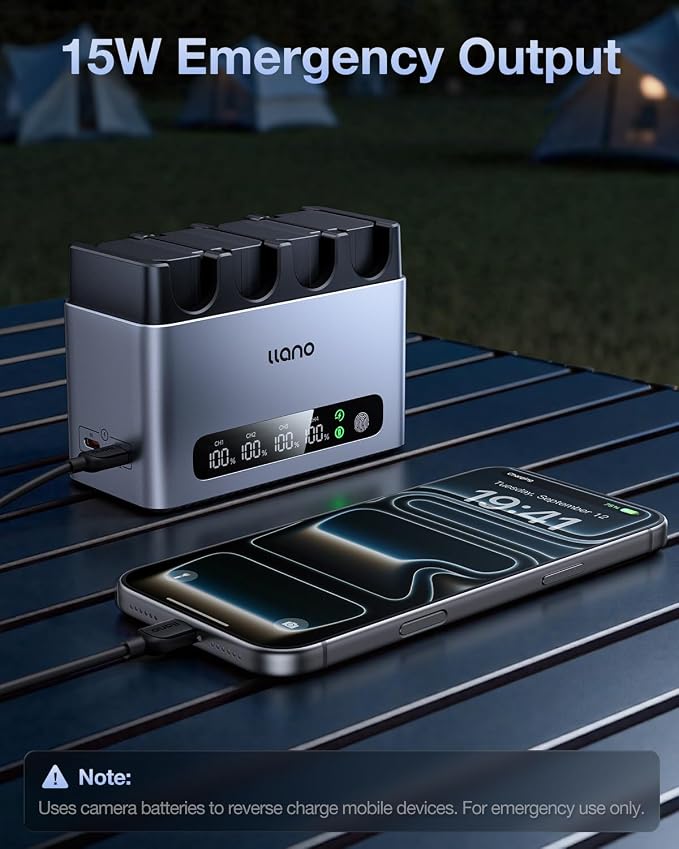 llano 65W 4-Slot NP-FZ100 Battery Charger - Image 7