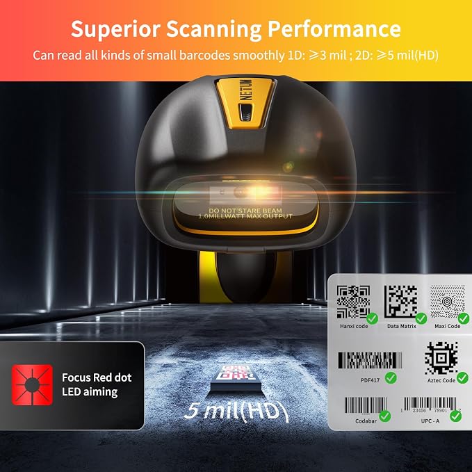 NETUM Upgraded QR Industrial Bluetooth Barcode Scanner - Image 3