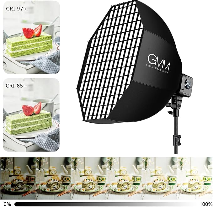 GVM SD80S 80W COB Video Light Kit, 5600K Continuous Lighting - Image 4