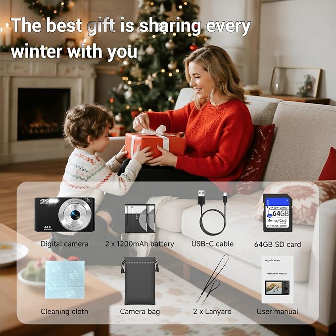 Digital Camera 4K, 2026 Upgrade Black Cameras - Image 9