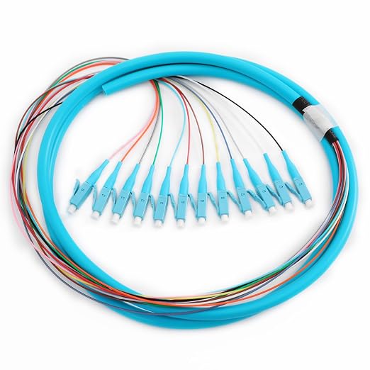 LC-OM3 12 Pigtail 12 Strand Multimode OM3/OM4 50/125 LC-UPC Fiber Pigtail by ProfessionalFiberNetworkDevicemanufacturer