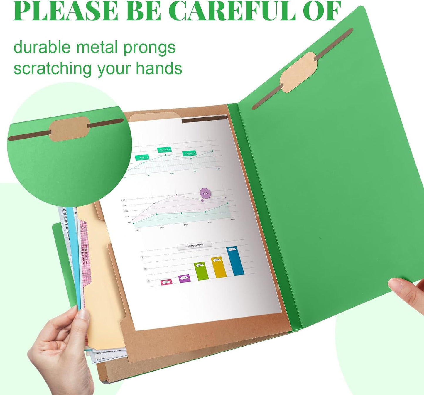 36 Pcs Classification Folders Letter Size, 2 Pocket Dividers Pressboard File Folder with Fasteners, Expanding File Organizer Bulk for Teachers, Clergy, Office, Church, Christmas (Green)