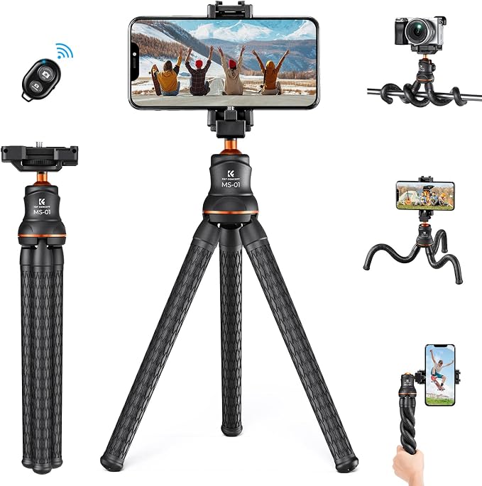 K&F CONCEPT MS01 Mini Tripod Stand, Flexible Camera Cellphone Tripod by KFCONCEPT