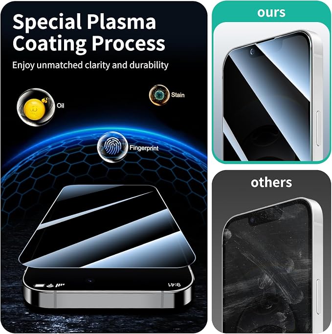 3+3+1-Pack, Privacy Screen Protector and Camera Lens Protector - Image 7