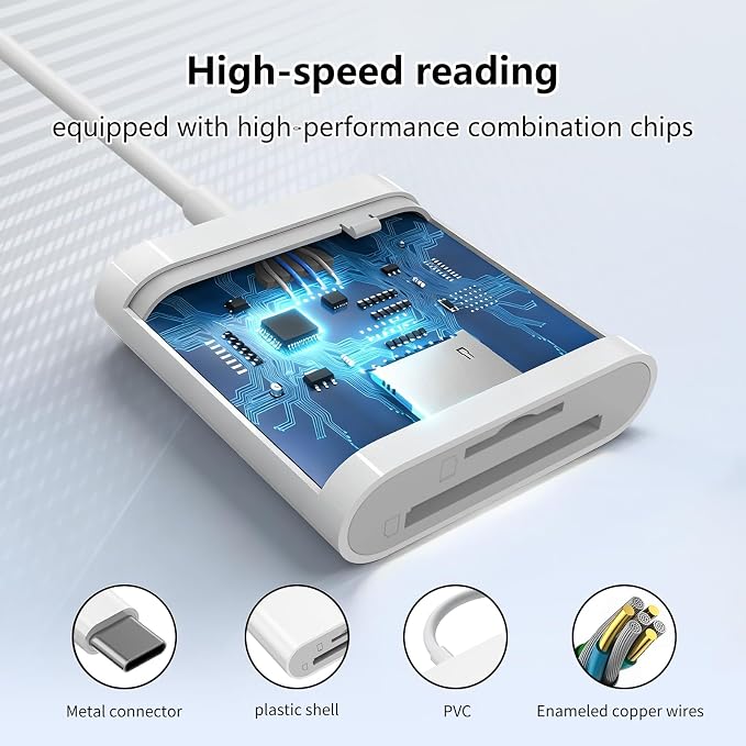 SD Card Reader for iPhone 15/16/17, Sd Card Reader USB C, Micro Sd Card Reader - Image 3