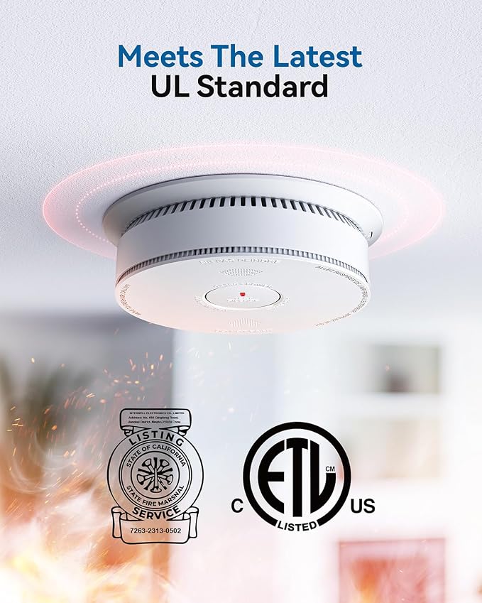 SITERWELL Hardwired Smoke Detector Carbon Monoxide Detector 10 Year Battery - Image 2