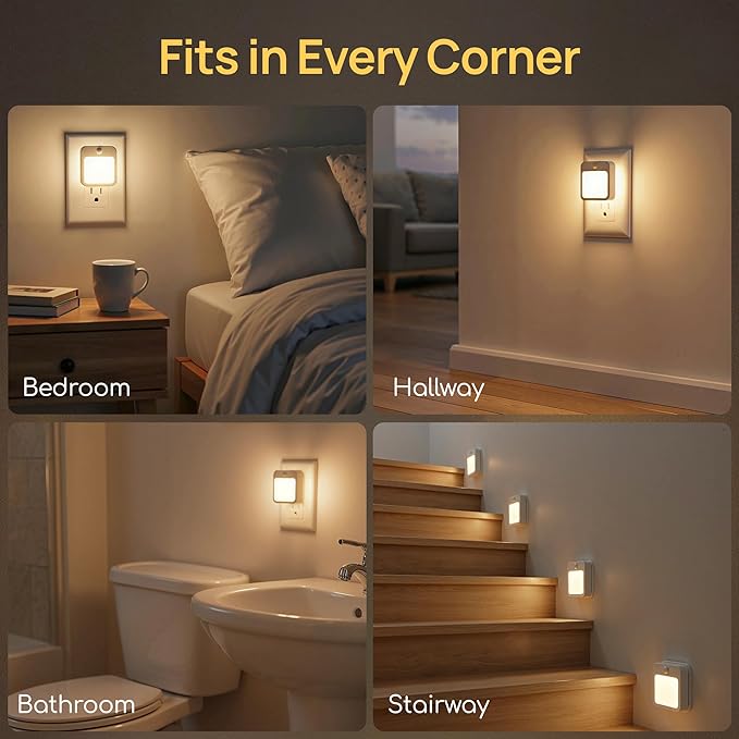 Plug-in Night Light with Motion Sensor, Dusk-to-Dawn Light Sensor, Stepless - Image 9