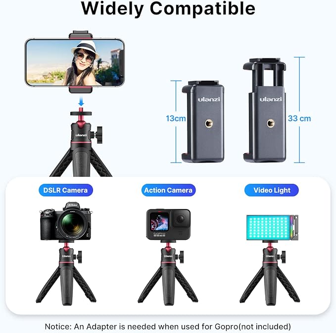 ULANZI MT-08 Extension Pole Tripod, Mini Selfie Stick Stand Handle Grip - Image 2