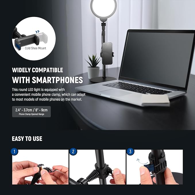 NEEWER Basics 7" Desk Ring Light - Image 6