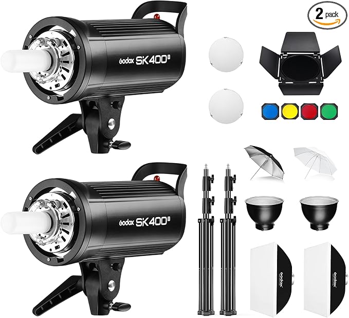 Godox 2* SK400ii 800Ws Studio Strobe Flash Lighting Kit:2 Pack SK400II Monolight by GODOX
