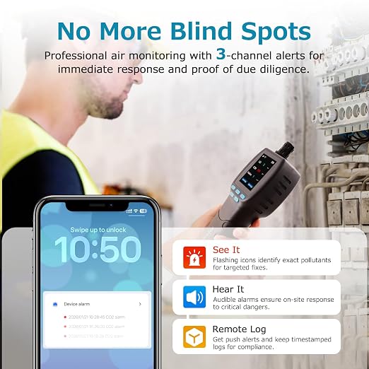 Air Quality Monitor CF-60PP WiFi PM2.5 PM10 TVOC Pollen AQI Tester - Image 3