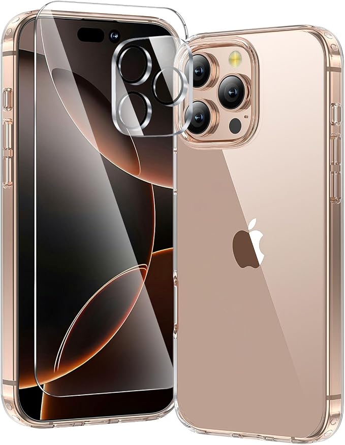 toushion 3 in 1 for iPhone 16 Pro Max Case Clear, Screen Protector *1 & Camera by Unknown