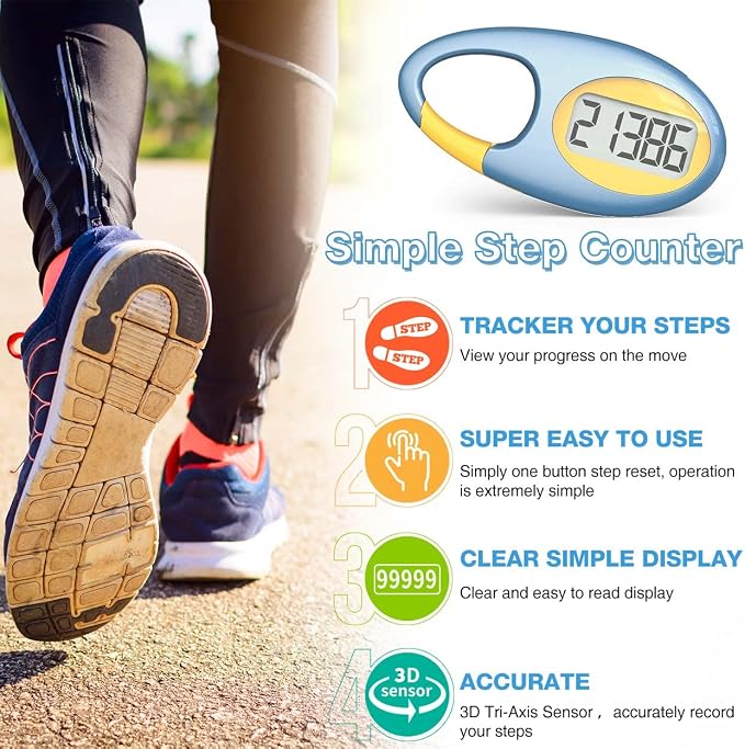 Simple 3D Step Counter, Walking Pedometer, Steps Tracker - Image 2