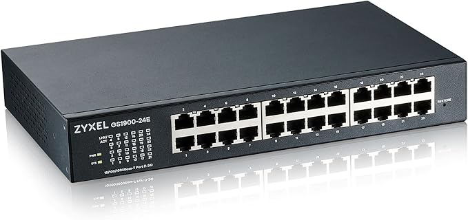 Zyxel 24-Port Gigabit Switch | Smart-Managed | Rack/Table & Fanless Mounting | by ZYXELNETWORKS