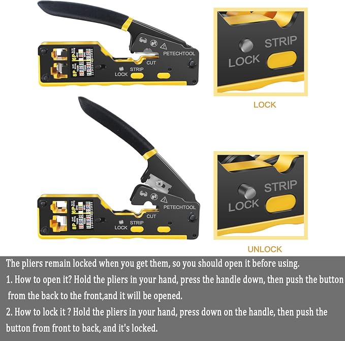 RJ45 Crimp Tool Pass Through Cat5e Cat6 Ethernet Crimping Tool All-in-one - Image 3