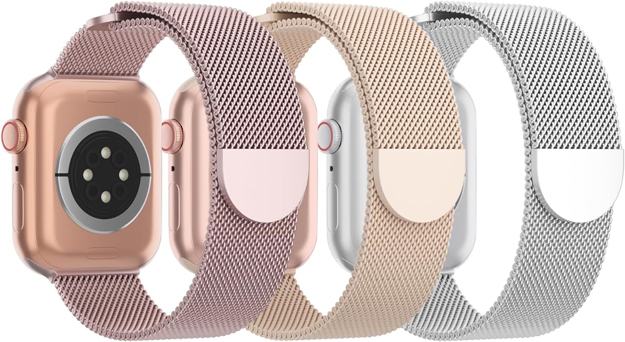 3 Pack Mesh Metal Band Compatible by Steezrd