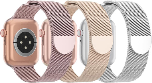 3 Pack Mesh Metal Band Compatible by Steezrd