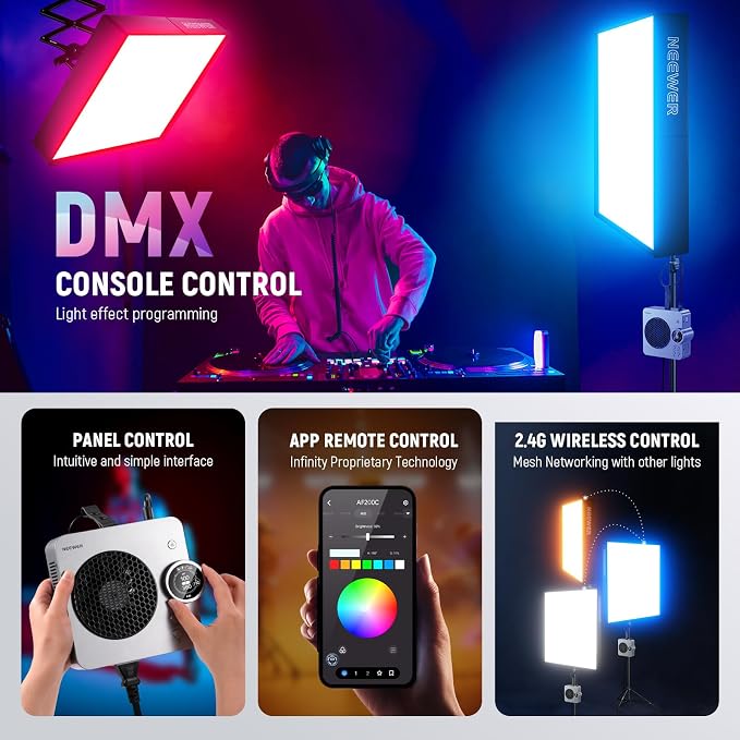NEEWER Pro 200W Flexible LED Video Light, Studio RGB Panel Light Mat Kit - Image 5