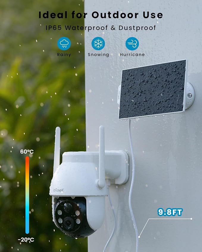 ieGeek Solar Security Cameras Wireless Outdoor, 2K WiFi Camera - Image 8