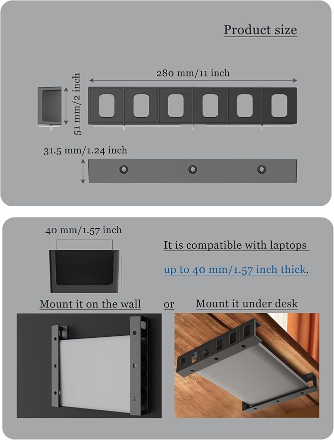Under Desk Mount Holder or Wall Mount, Fit - Image 2