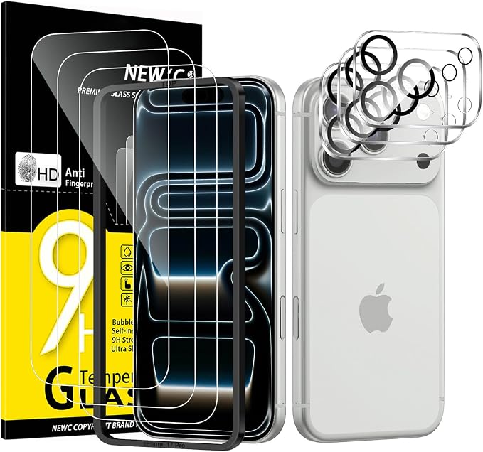 NEW'C 3x Screen Protector for iPhone 17 Pro+ 3x Camera Lens Protector, Sensor by NEWC